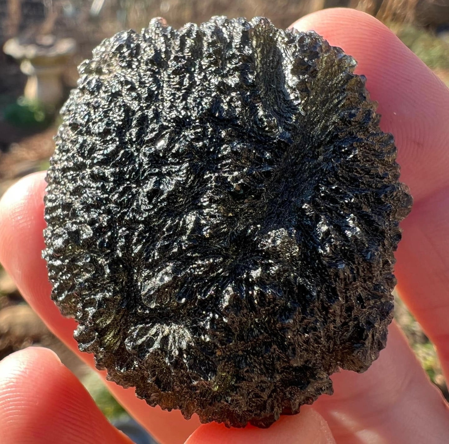 35 g Moldavite Chlum half drop shape beautiful texture.