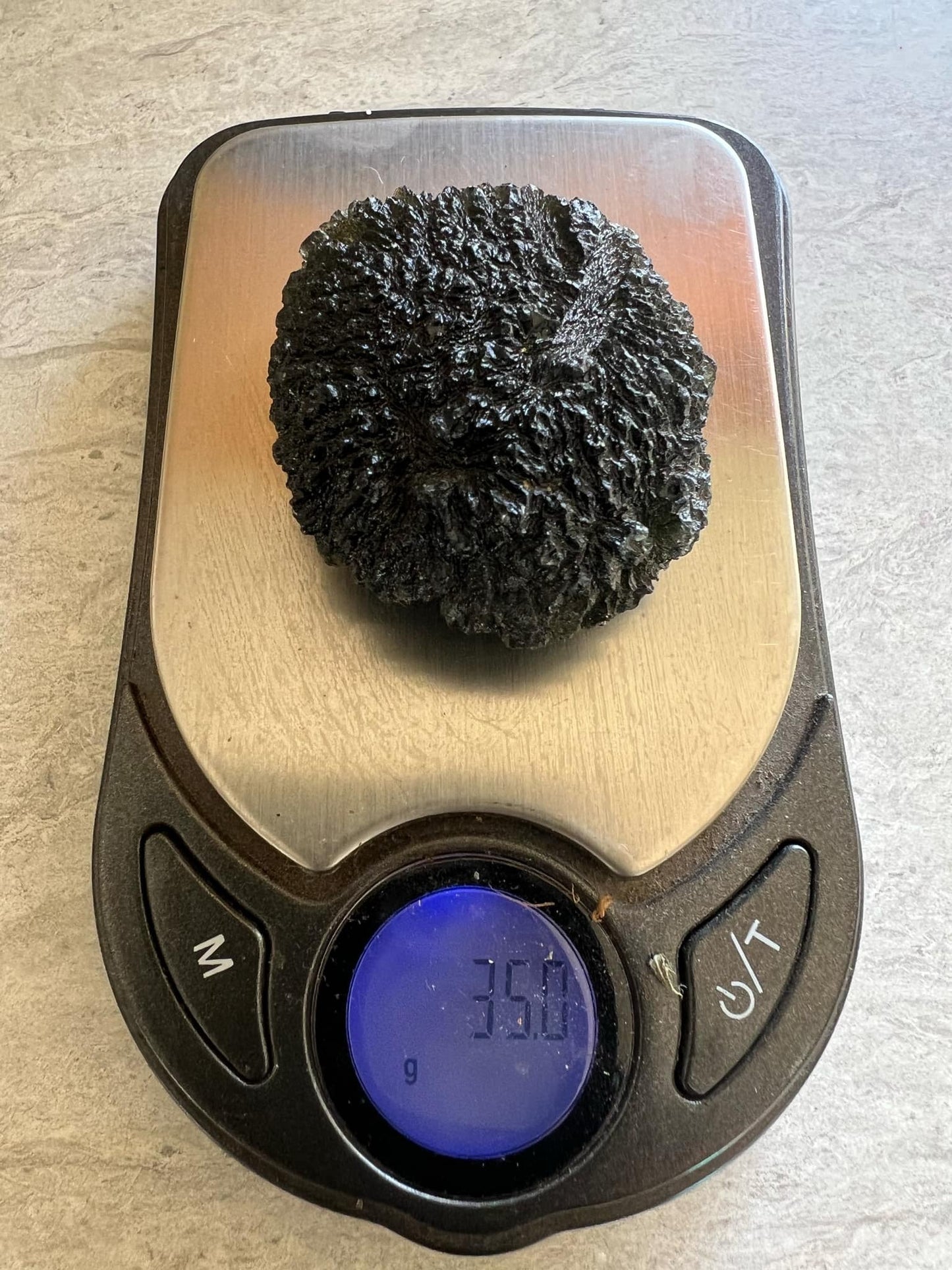 35 g Moldavite Chlum half drop shape beautiful texture.
