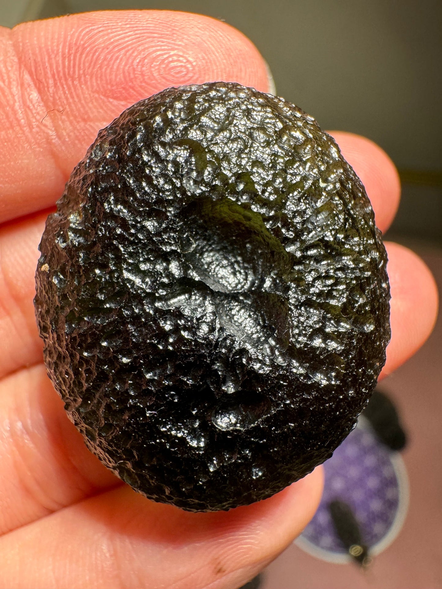 Moldavite Chlum - 16.2grams- oval shape - green perfect condition. Investment piece.poison green