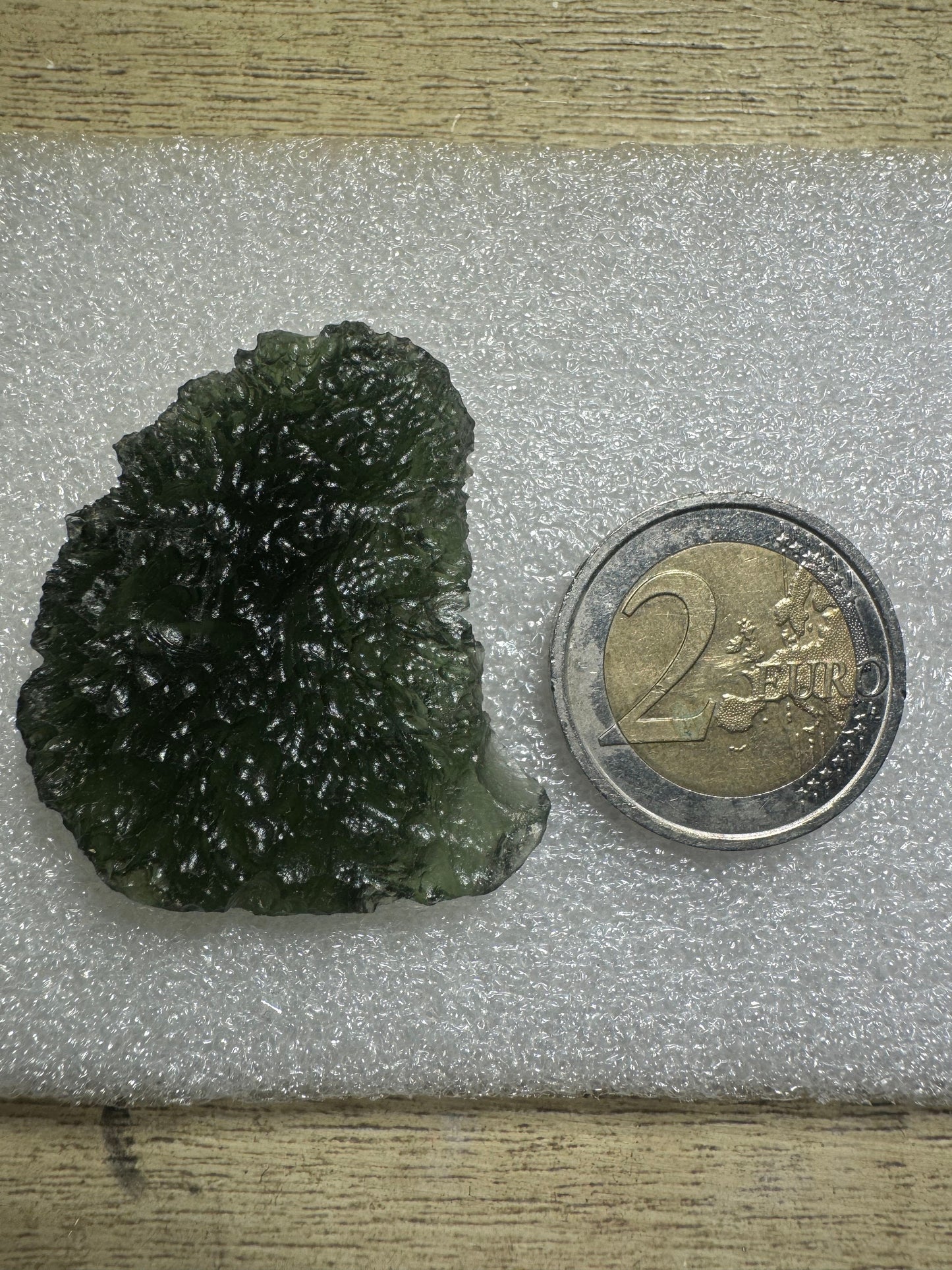 Moldavite Chlum 13.1g deep texture Nesmen Les deep texture. Free form Apple green