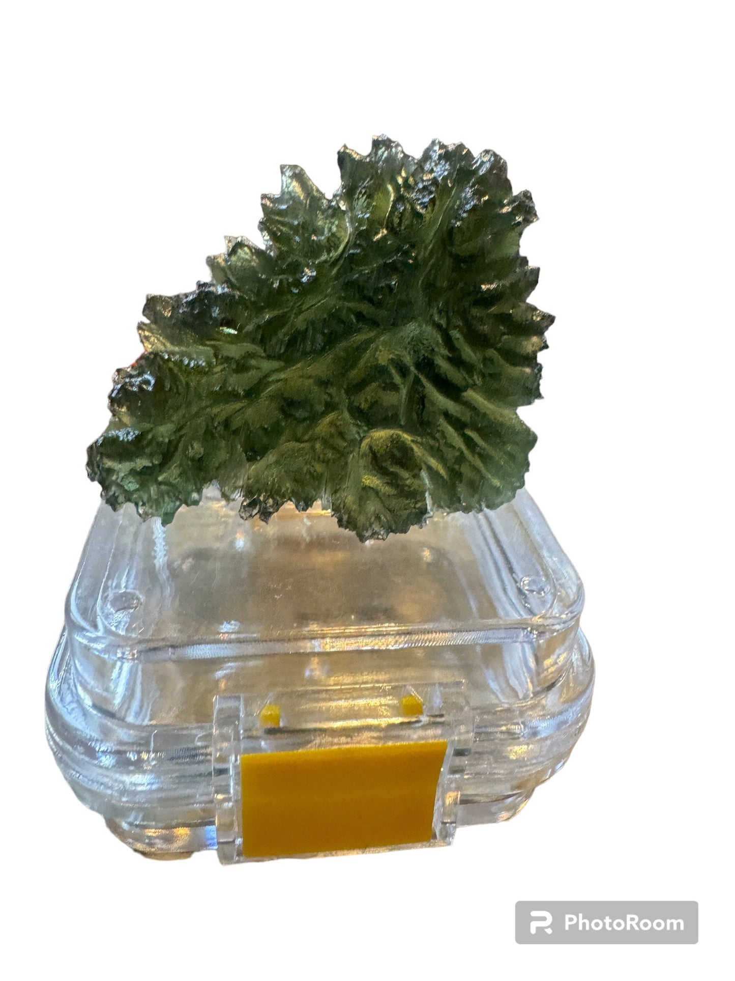Moldavite Besednice Jezkovna - 14.93g- hedgehog museum grade - light green no damages. Self standing