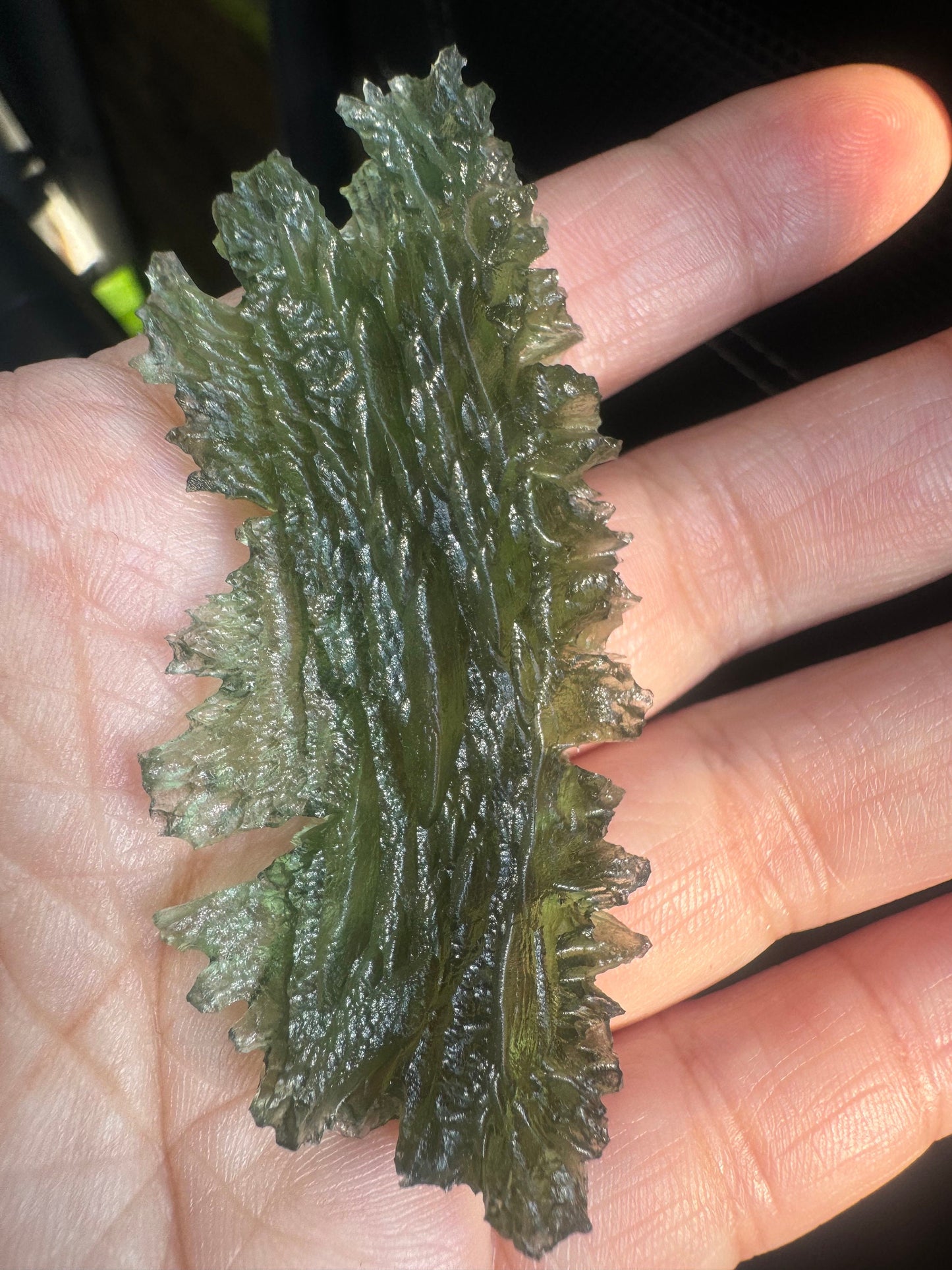 Textura de erizo de Jezkovna Besednice 12,86 g Forma de hoja Ubicación rara. Campanilla de ángel verde manzana Calidad AAA