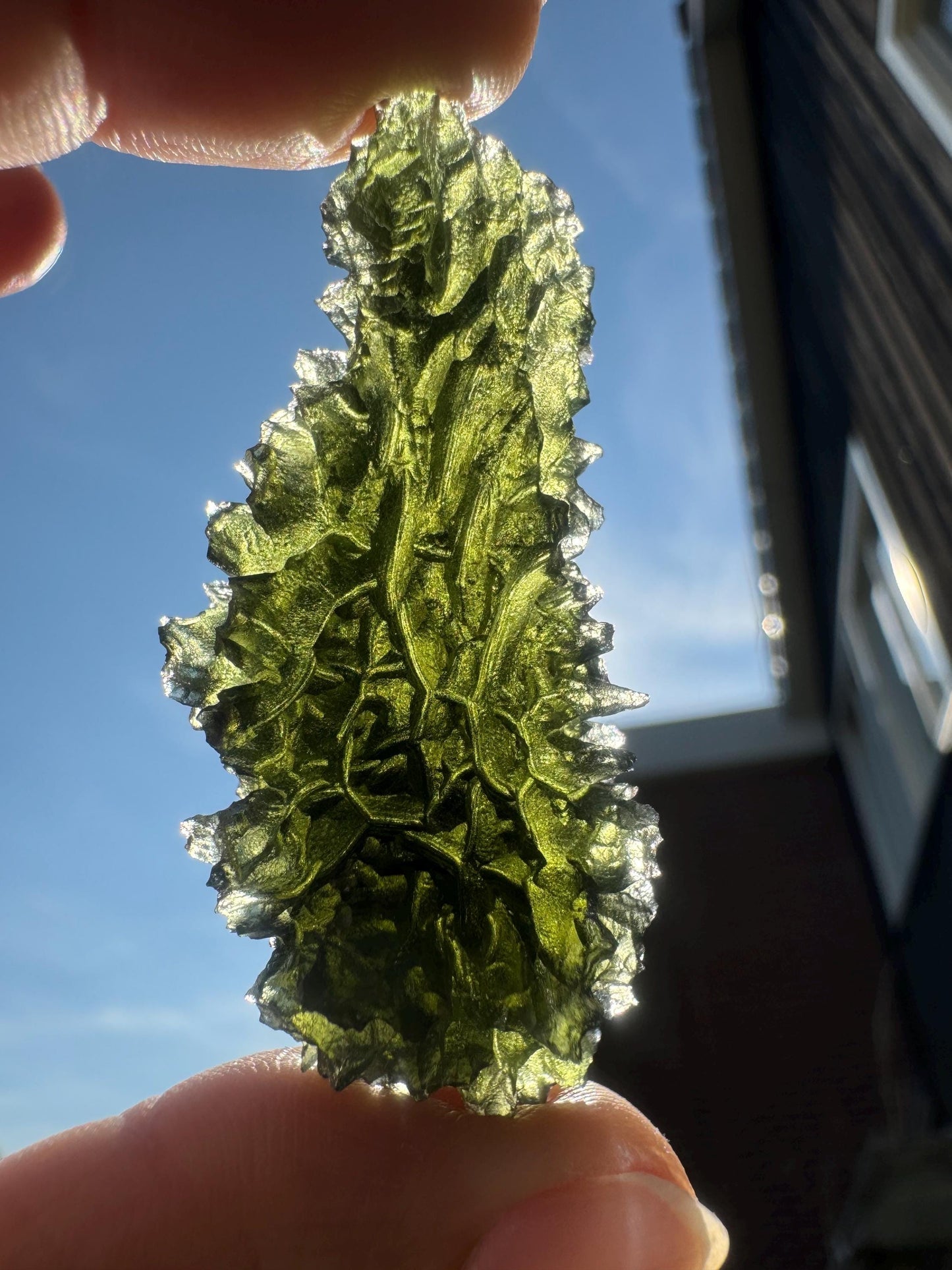 14.68g Moldavite Besednice Jezkovna very rare perfect condition, headhoge museum grade AAA, angel chime