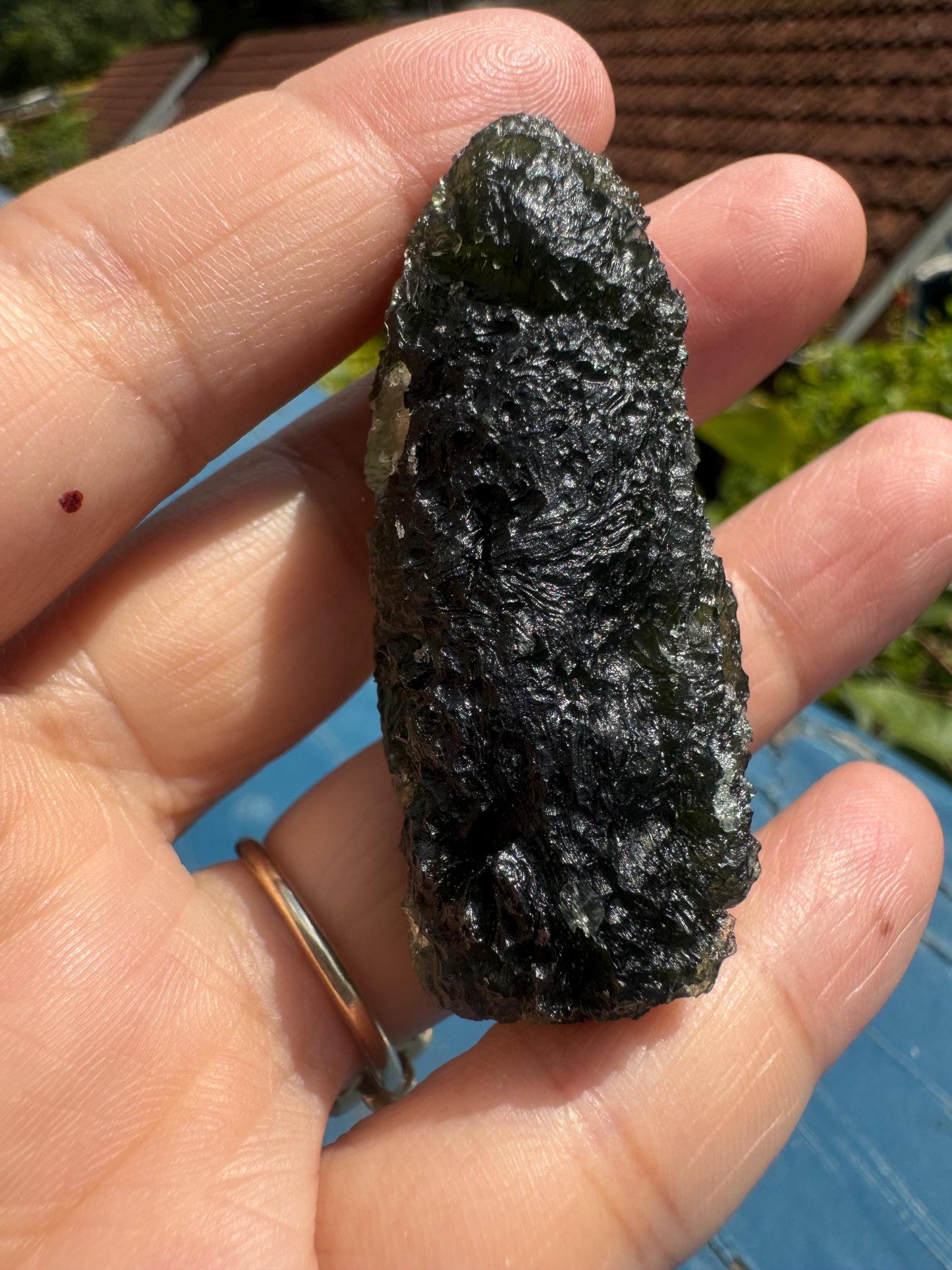 Moldavite Krasejovka region 25.01g shape like pillar shape , AAA quality