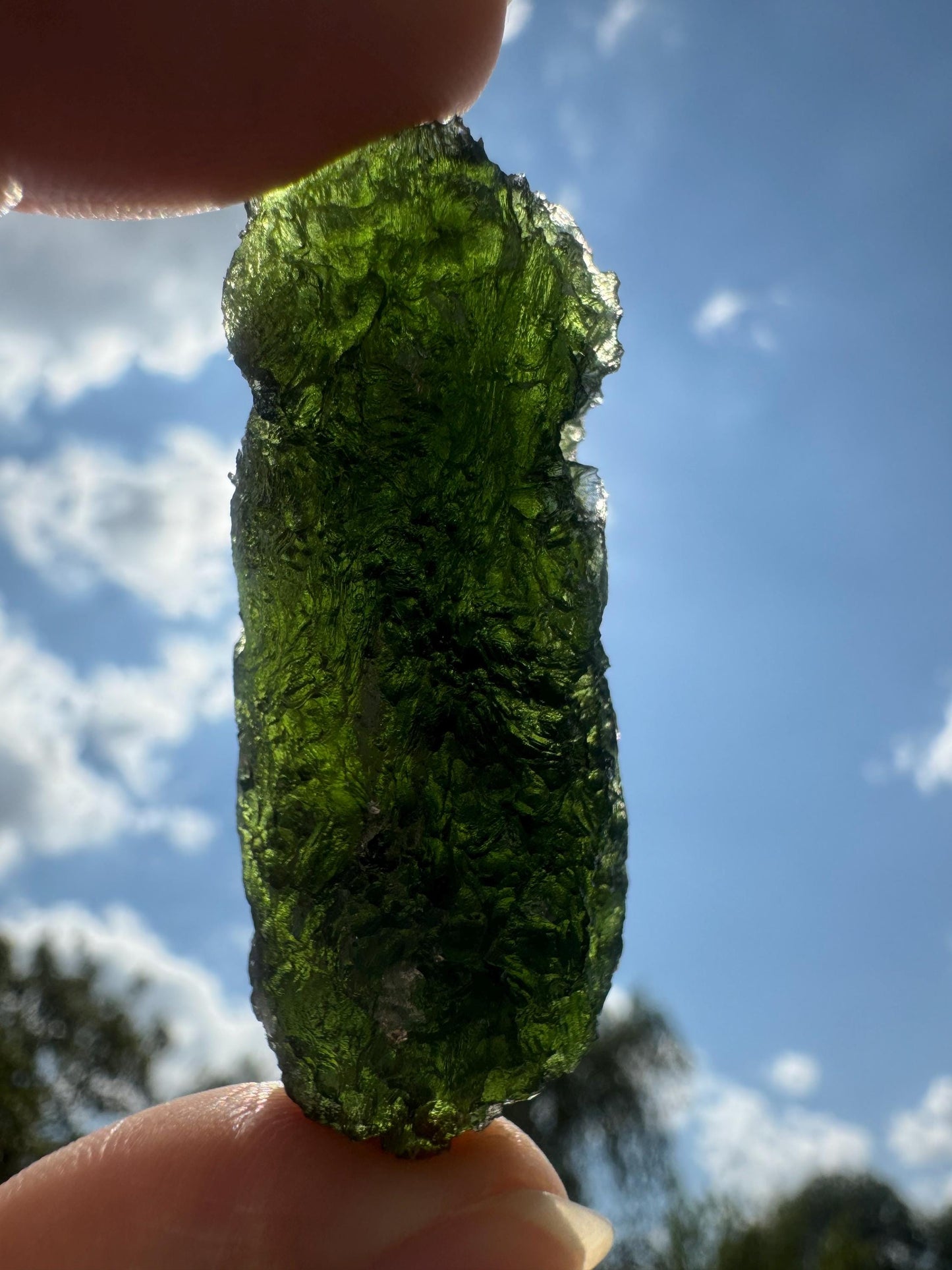 Moldavite Krasejovka region 25.01g shape like pillar shape , AAA quality