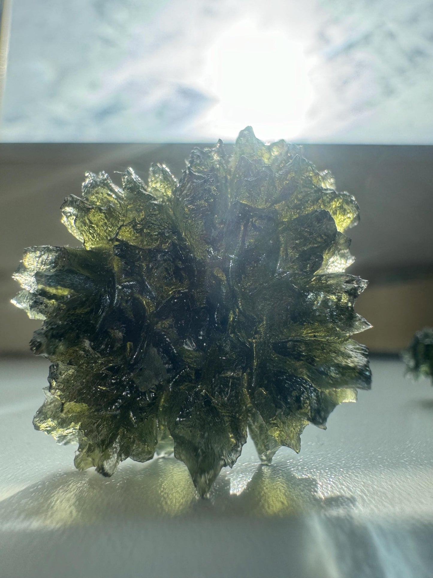 12.06g Moldavite Besednice Jezkovna very rare and compact piece self standing