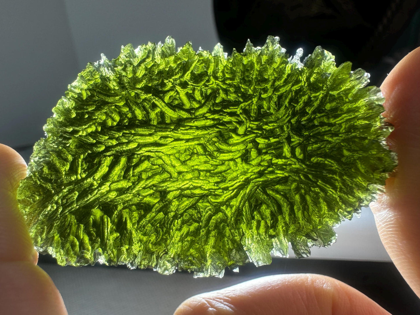 Authentic moldavite Paryz 45.68g museum grade no damages. Rare size