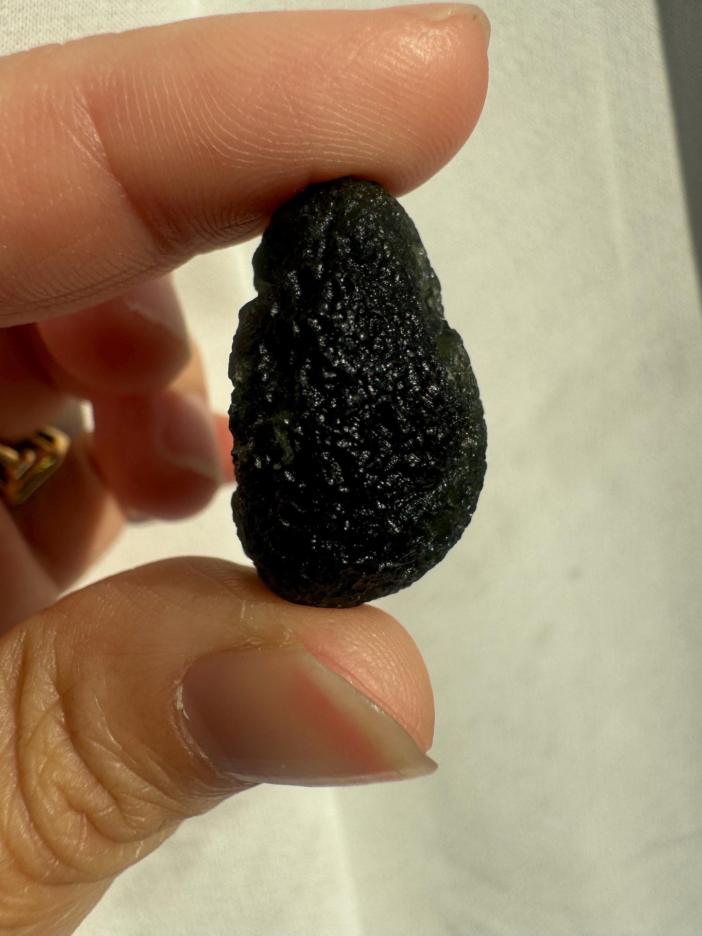 Authentic Moldavite disc Chlum location 12.87g