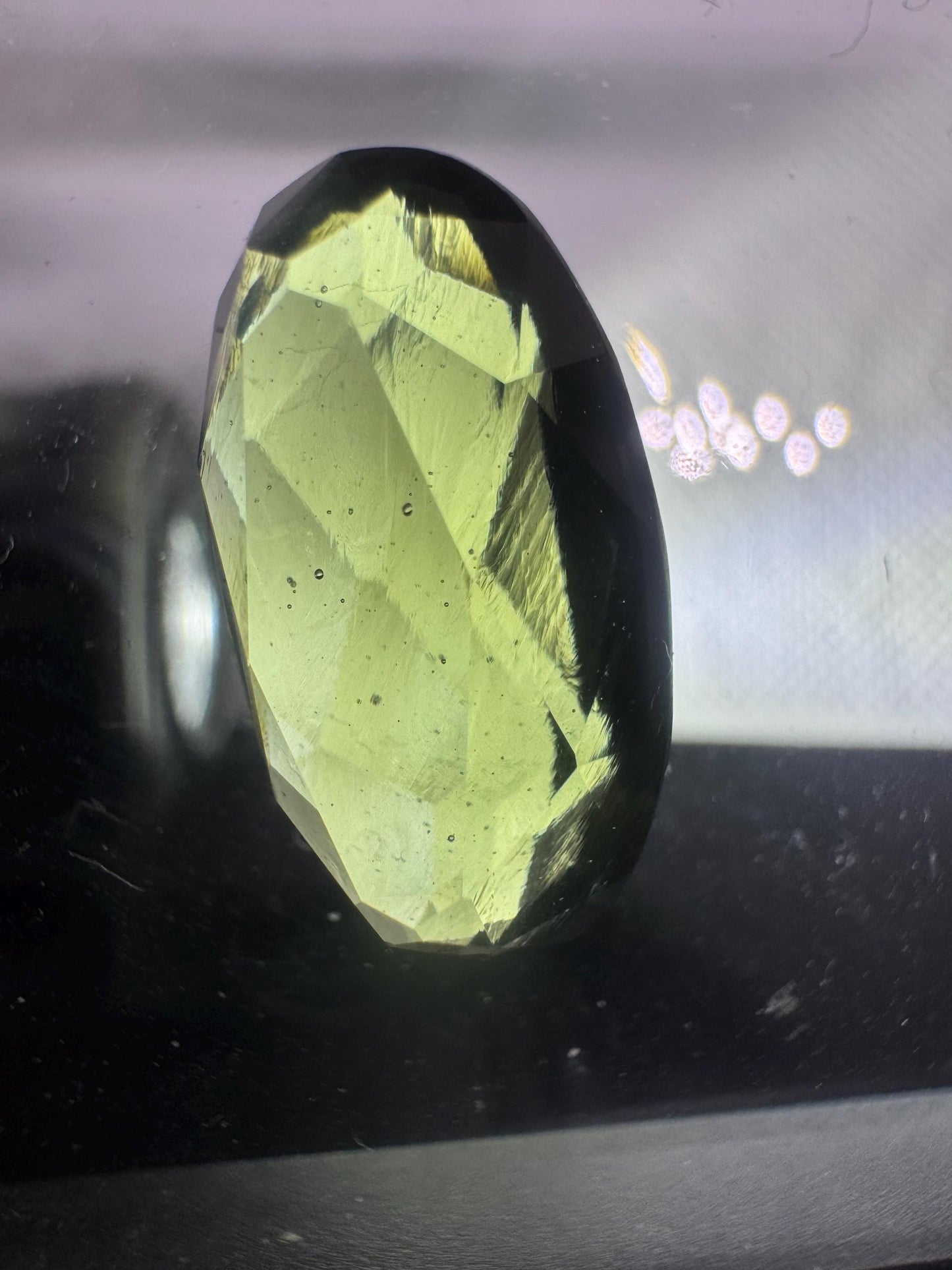 Authentic Faceted Moldavite Gemstone: Light Green Crystal, 12.6 Carats