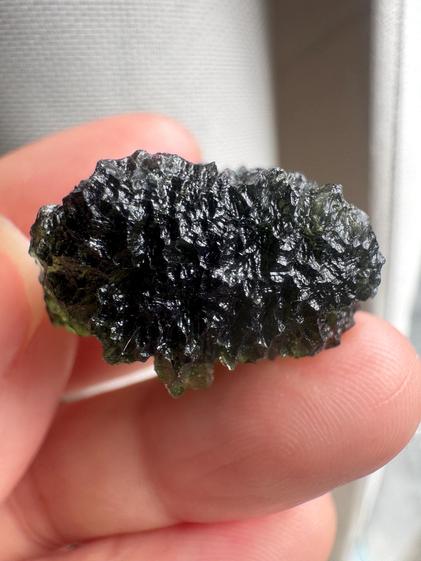 13.42g Chlum Moldavite, deep Textured ,Green Tektite