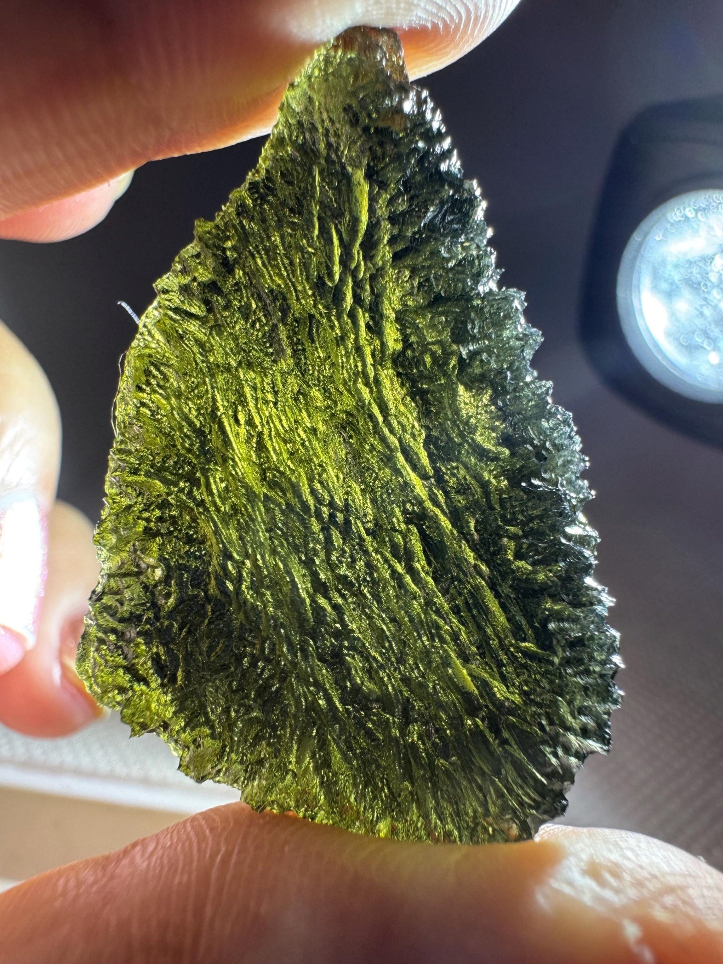 9.62g Authentic Maly Chlum Kraj Moldavite: Spiky texture