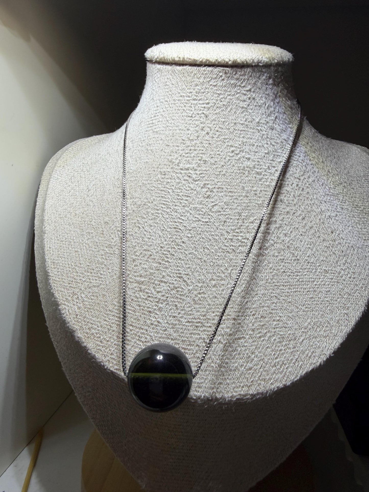 Moldavite necklace - 925 Sterling Silver bead size 15.95 mm