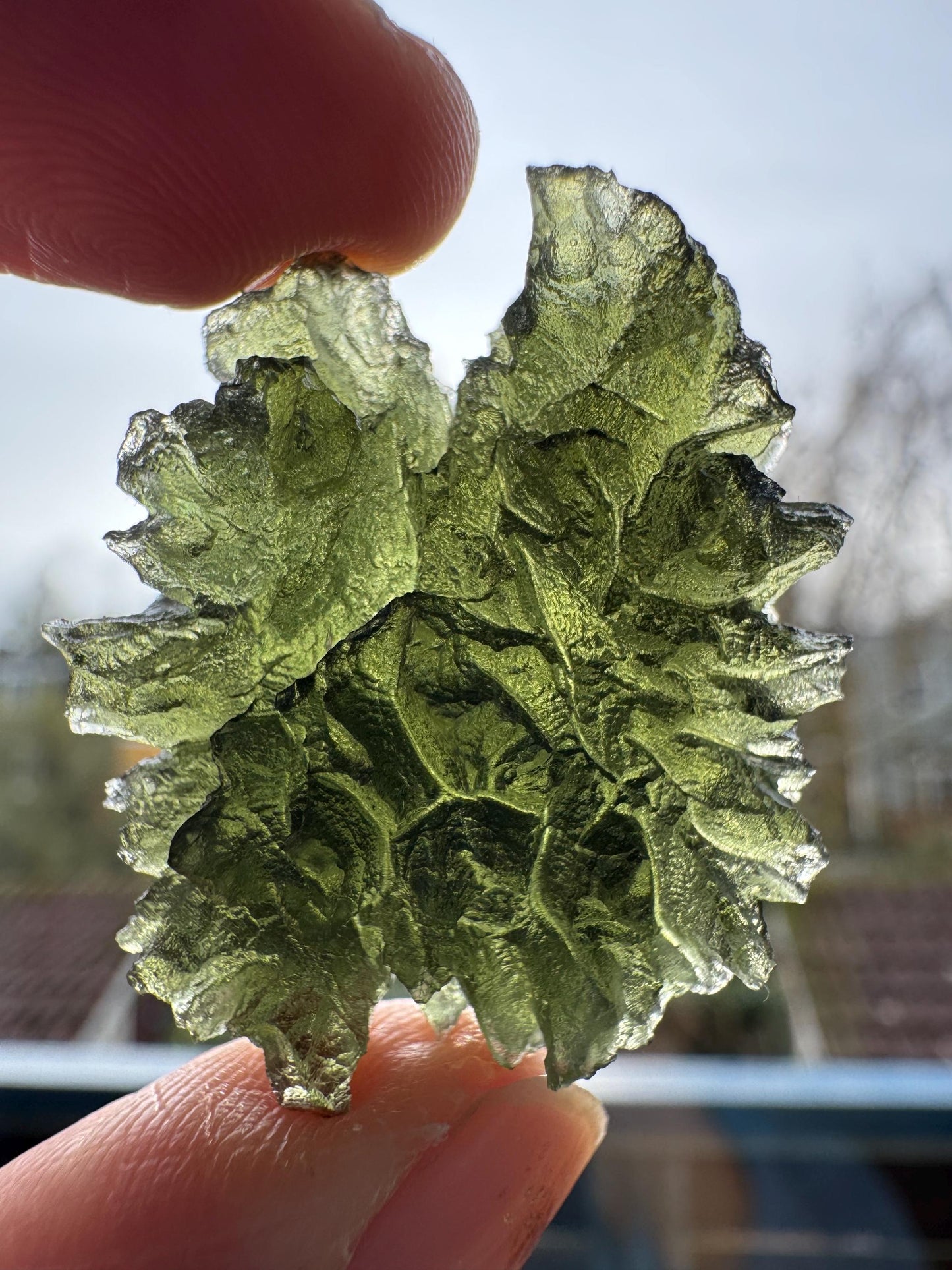10.53g Moldavite Besednice Jezkovna very rare and compact piece self standing shape Amongus game