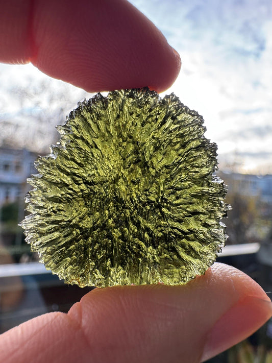12.09g Moldavite Crystal Specimen, Maly Chlum hedgehog texture Czech Republic