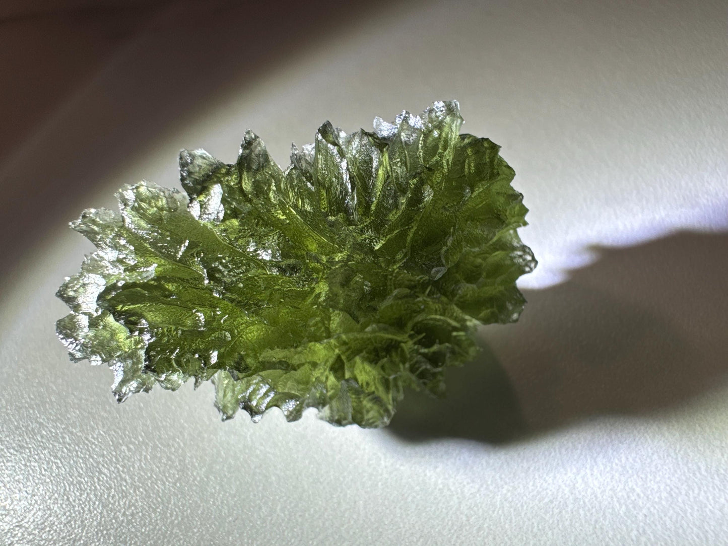 12.88g Moldavite Besednice Jezkovna very rare and compact piece self standing