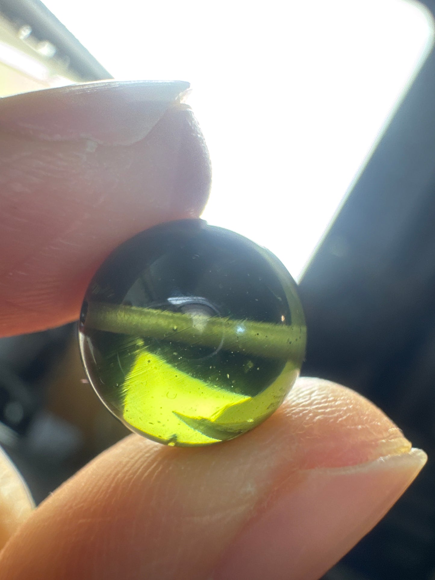 12.1mm moldavite bead