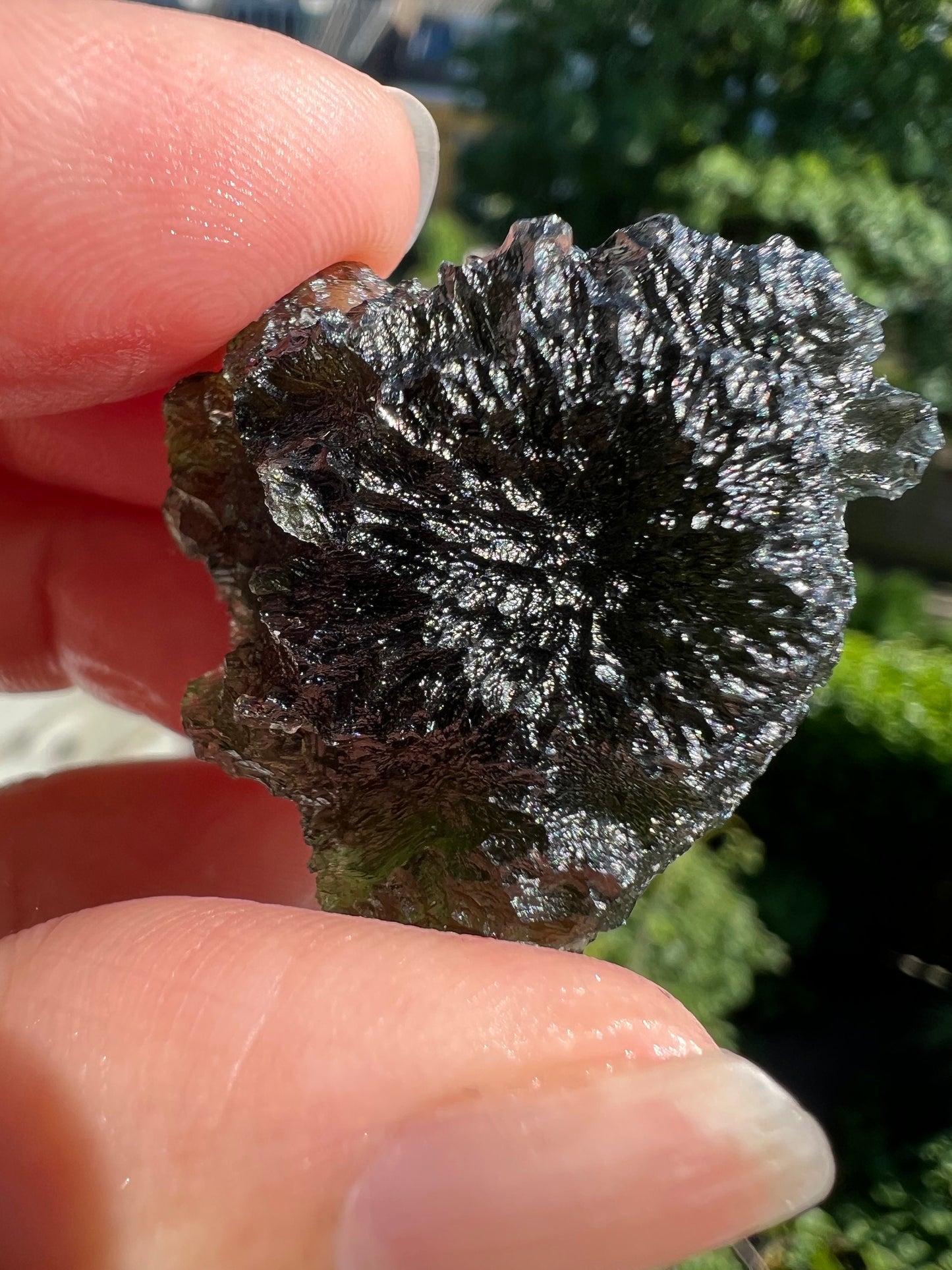 16.3gg Moldavite Chlum perfect condition beautiful texture.