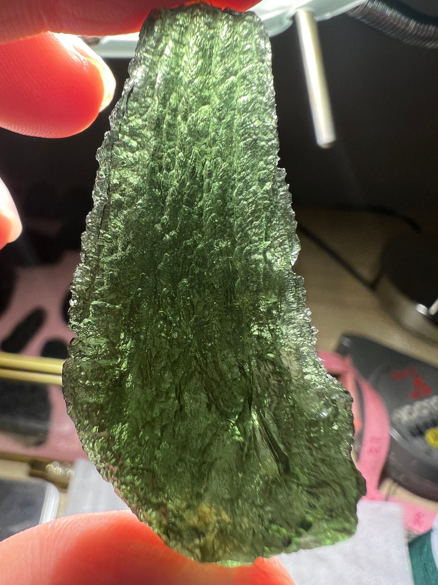 Natural Czech Moldavite from locality Chlum, apple green 11.3 grams no damages