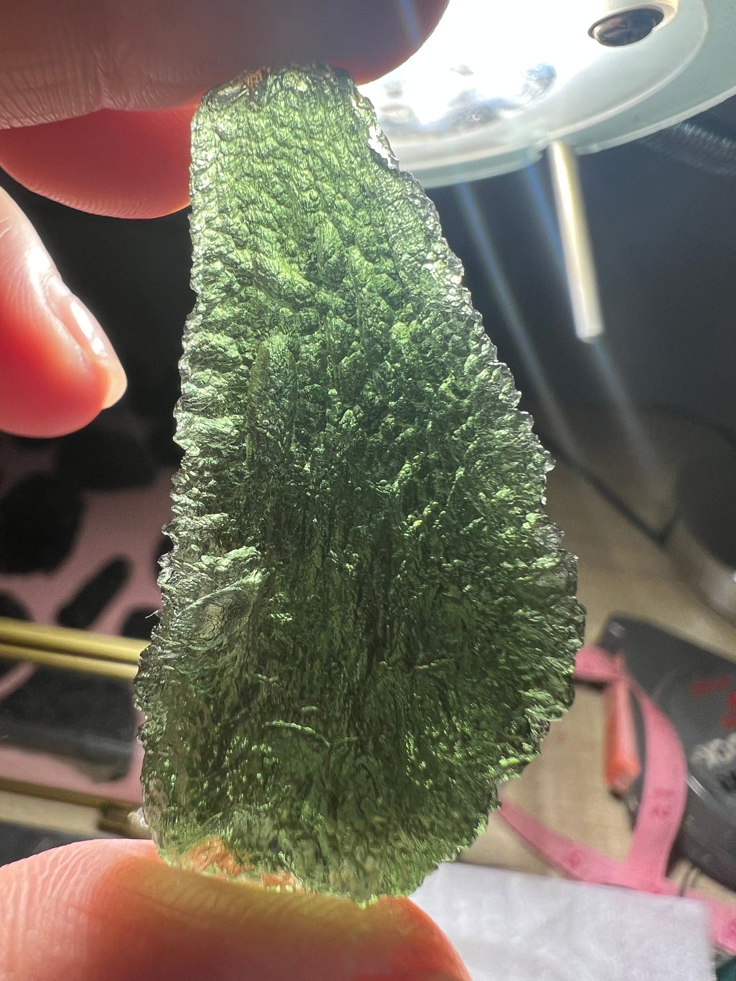 Natural Czech Moldavite from locality Chlum, apple green 11.3 grams no damages