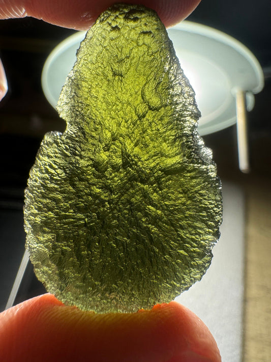 Moldavite Chlum 12.81g drop shape no damages AAA