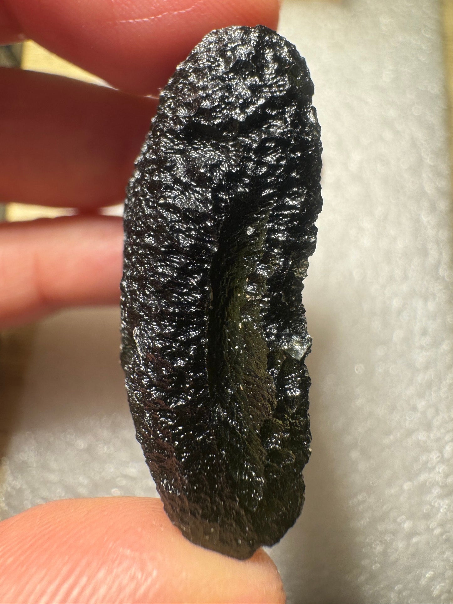 Moldavite Chlum 12.81g drop shape no damages AAA