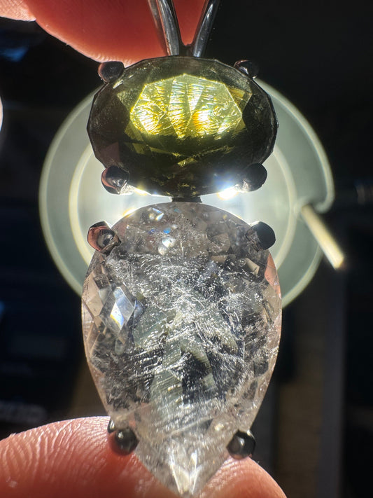 Moldavite pendants / Moldavite Crystal / AUTHENTIC Moldavite/ Moldavite / Real Moldavite with topaz