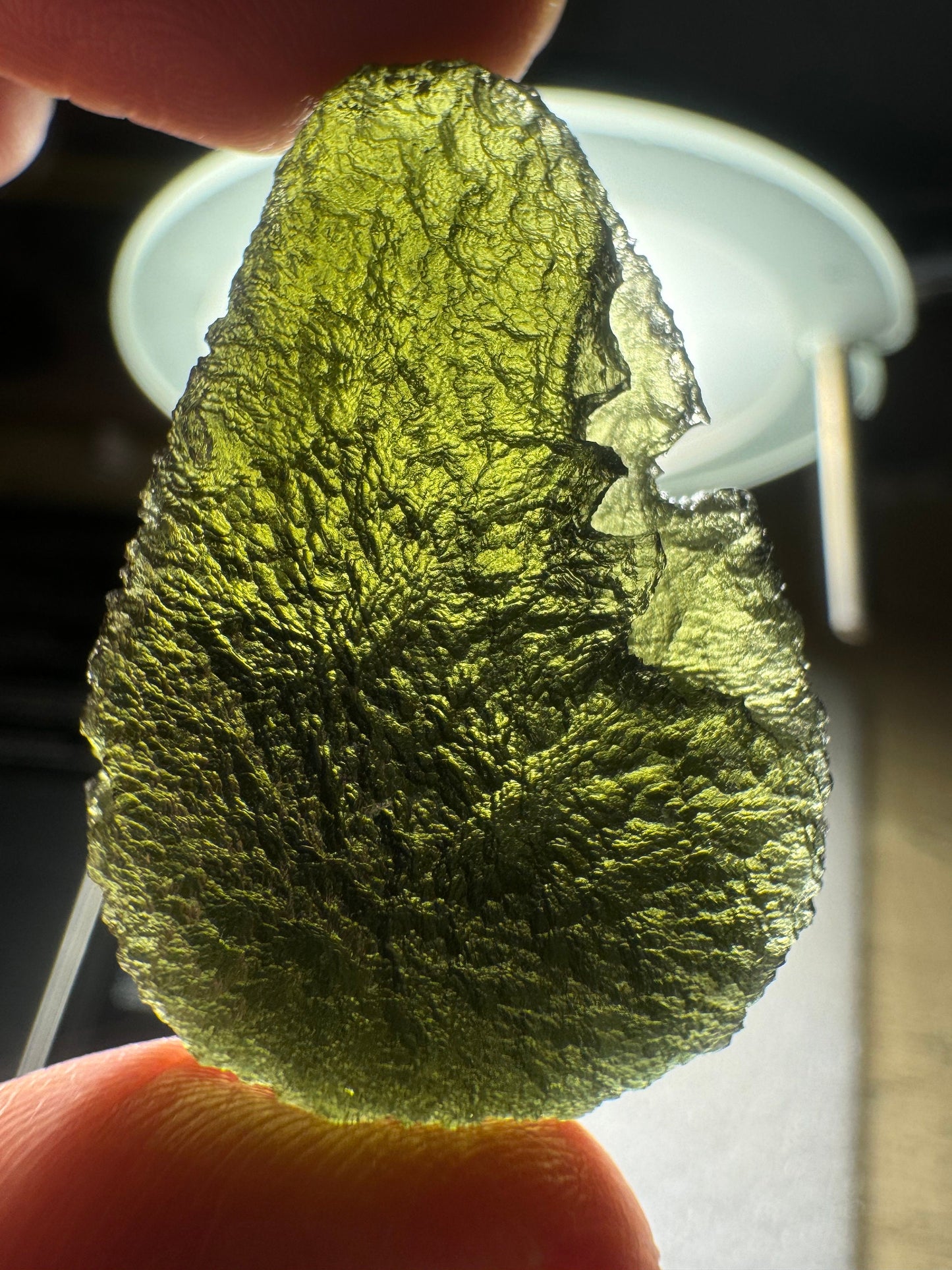 Moldavite Chlum 12.81g drop shape no damages AAA