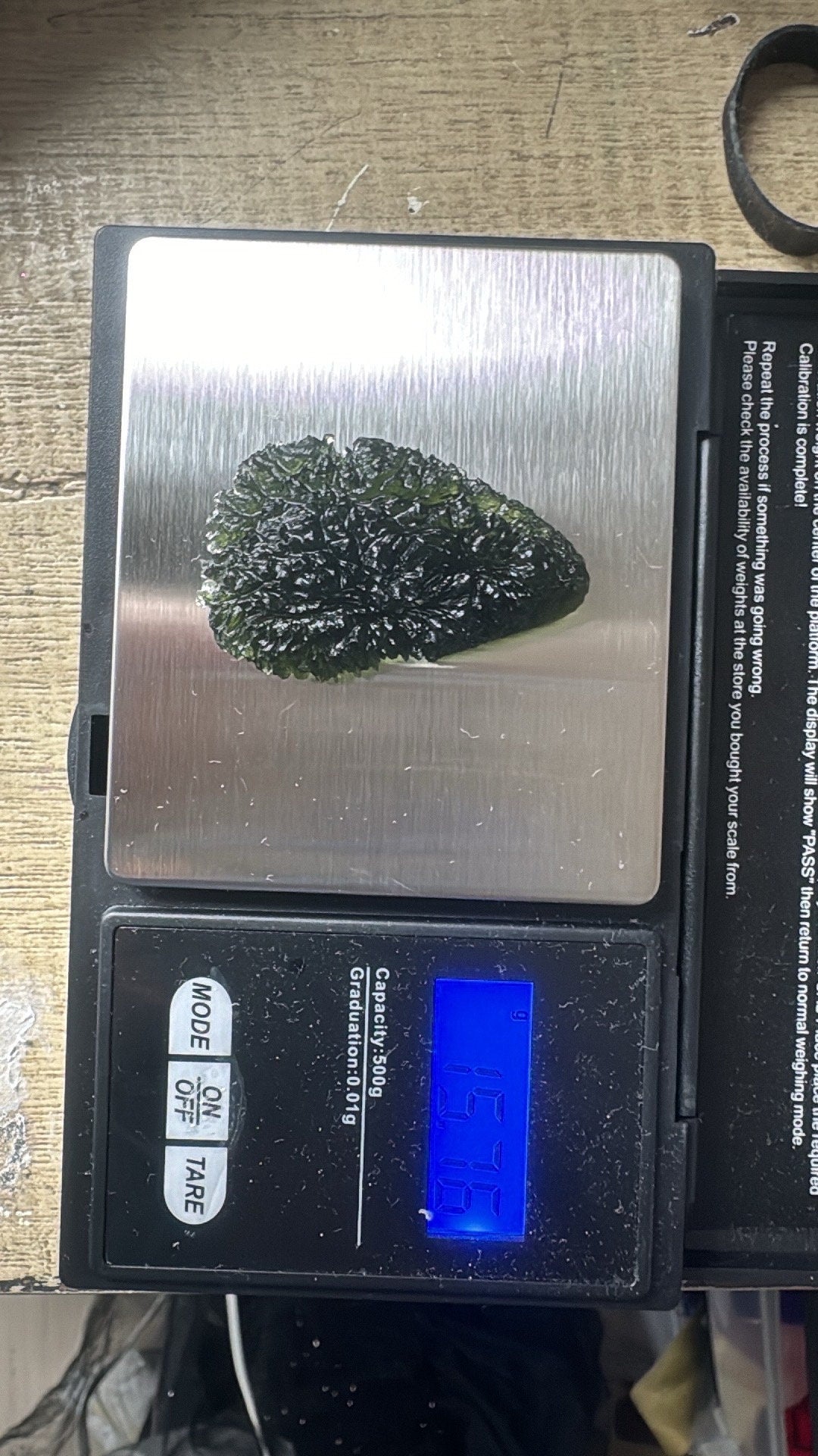 Pariz moldavite 15.76g-hedgehog texture beautiful color for collector and investment.