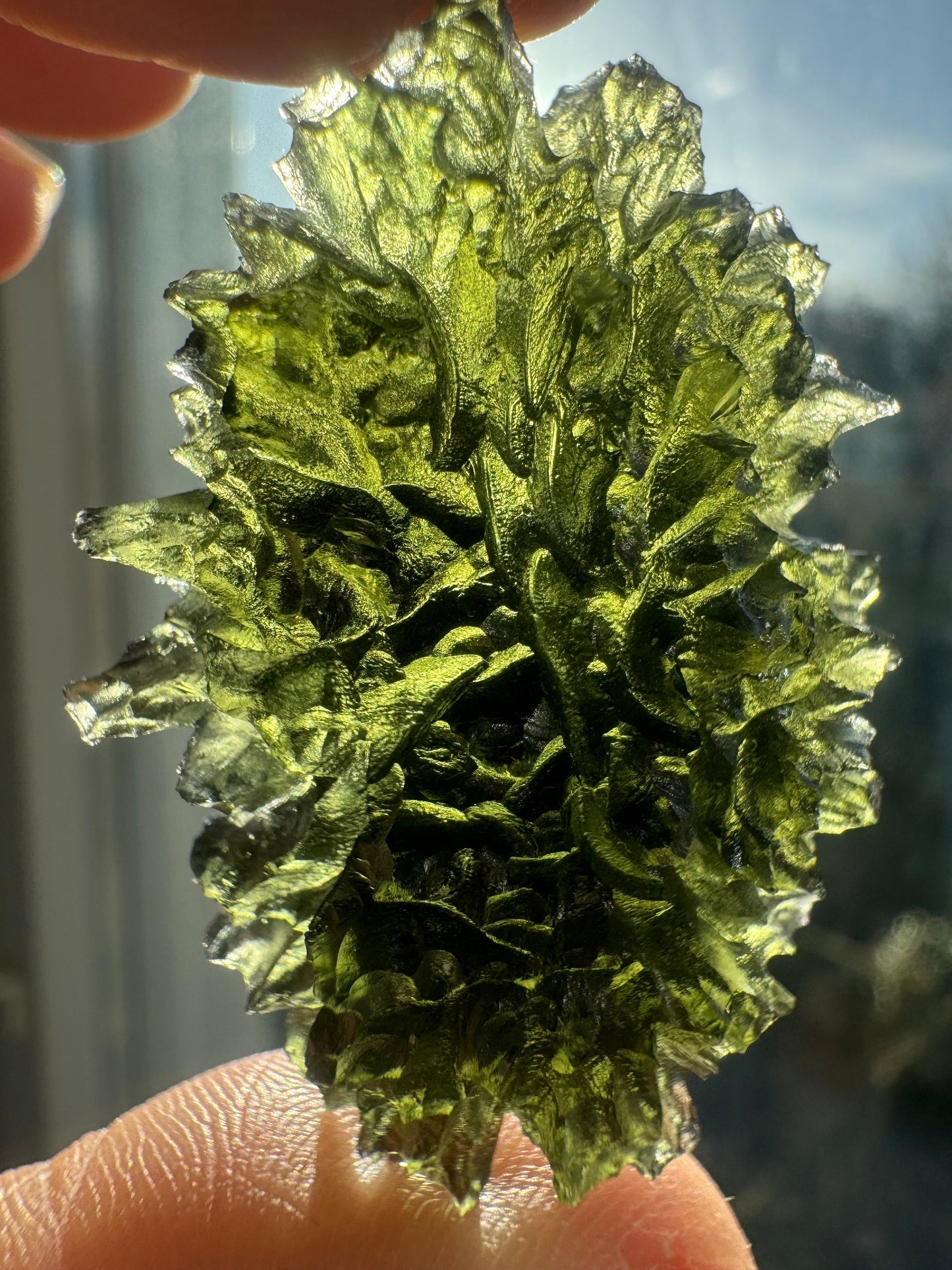 13.08g  Moldavite Besednice Jezkovna very rare perfect condition, headhoge museum grade AAA oval shape