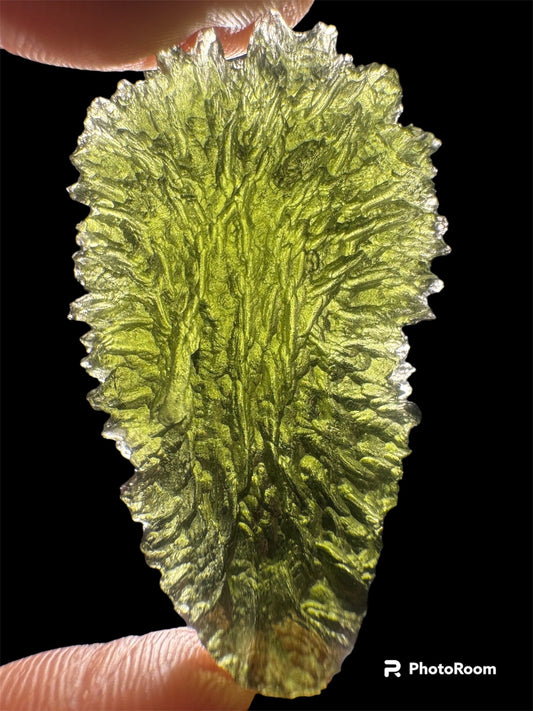 Pariz moldavite 15.76g-hedgehog texture beautiful color for collector and investment.