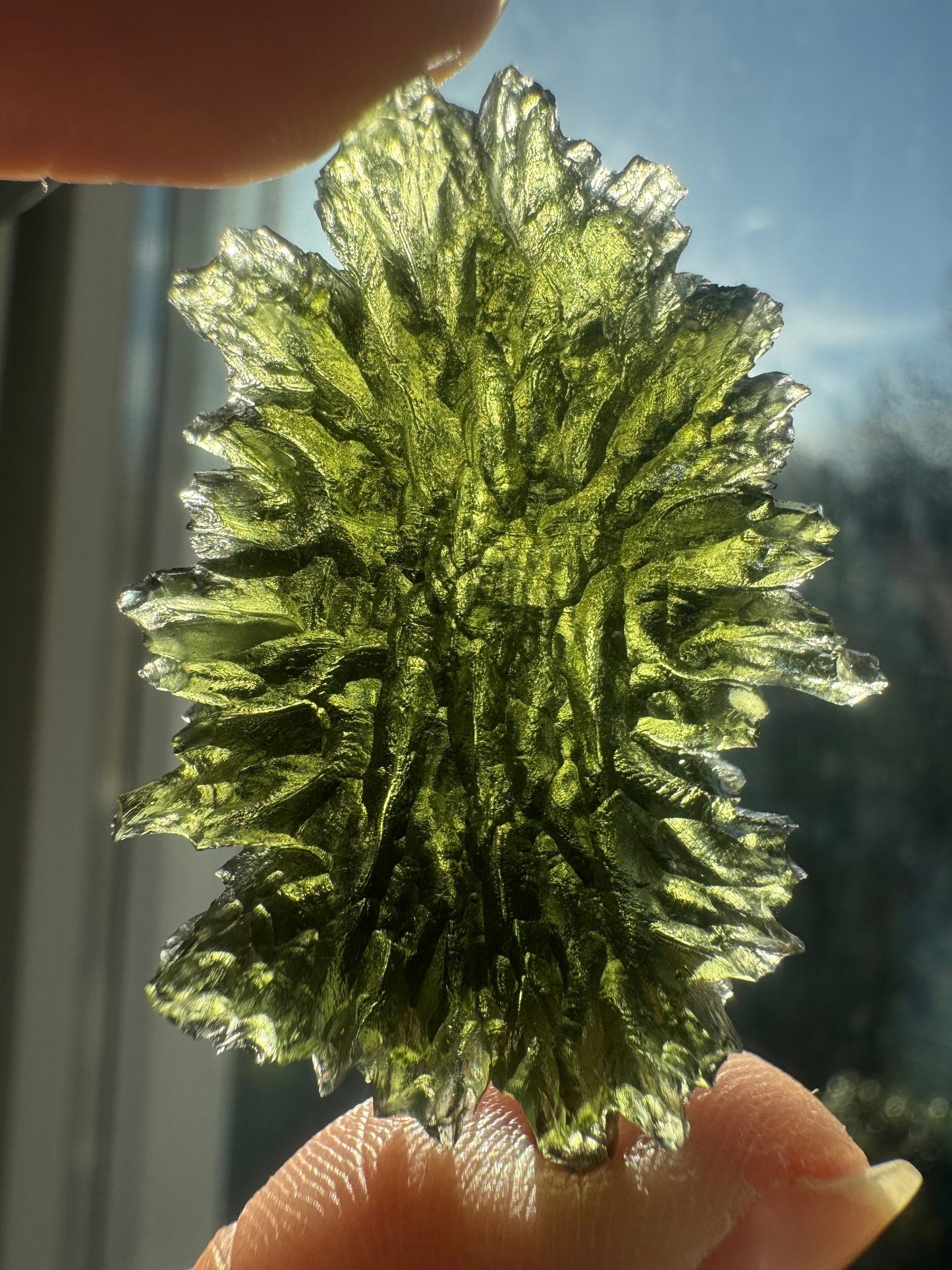 13.08g  Moldavite Besednice Jezkovna very rare perfect condition, headhoge museum grade AAA oval shape