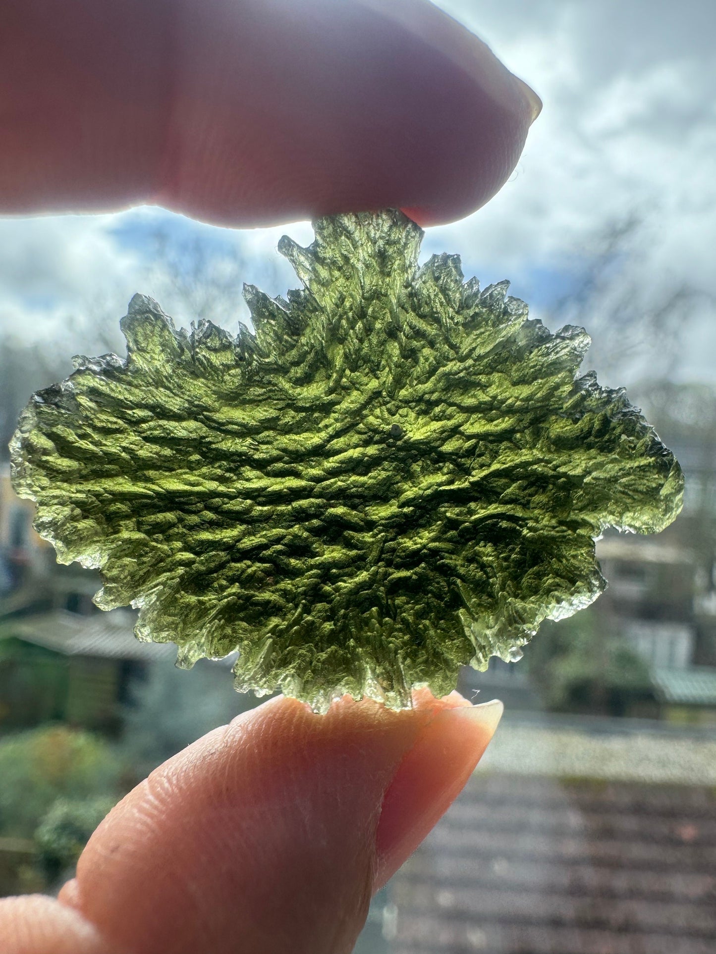 Moldavite Besednice location 10.34g hedgehog texture beautiful piece to add in your collection