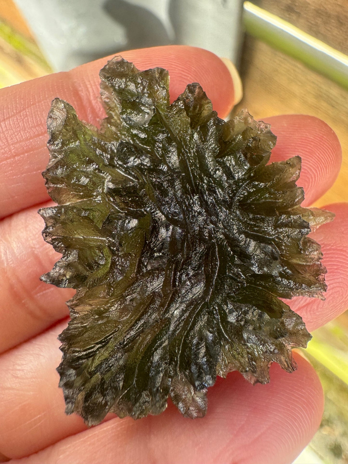 10.53g  Moldavite Besednice Jezkovna very rare perfect condition, headhoge museum grade AAA