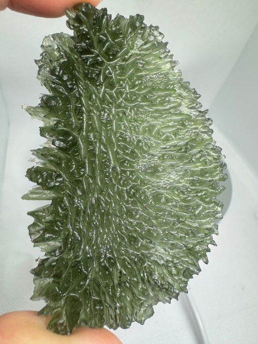 Moldavite Besednice Jezkovna - 23.22g- hedgehog museum grade - light green   angel chime rare 1% moldavite