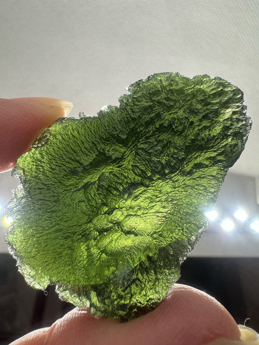 Extra large moldavite Chlum  beautiful green color 30.8 grams .