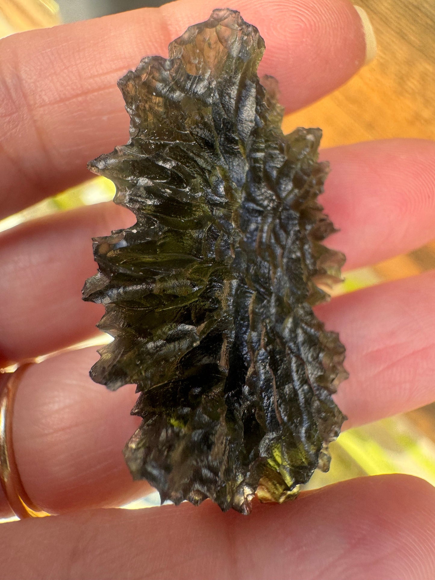 10.53g  Moldavite Besednice Jezkovna very rare perfect condition, headhoge museum grade AAA