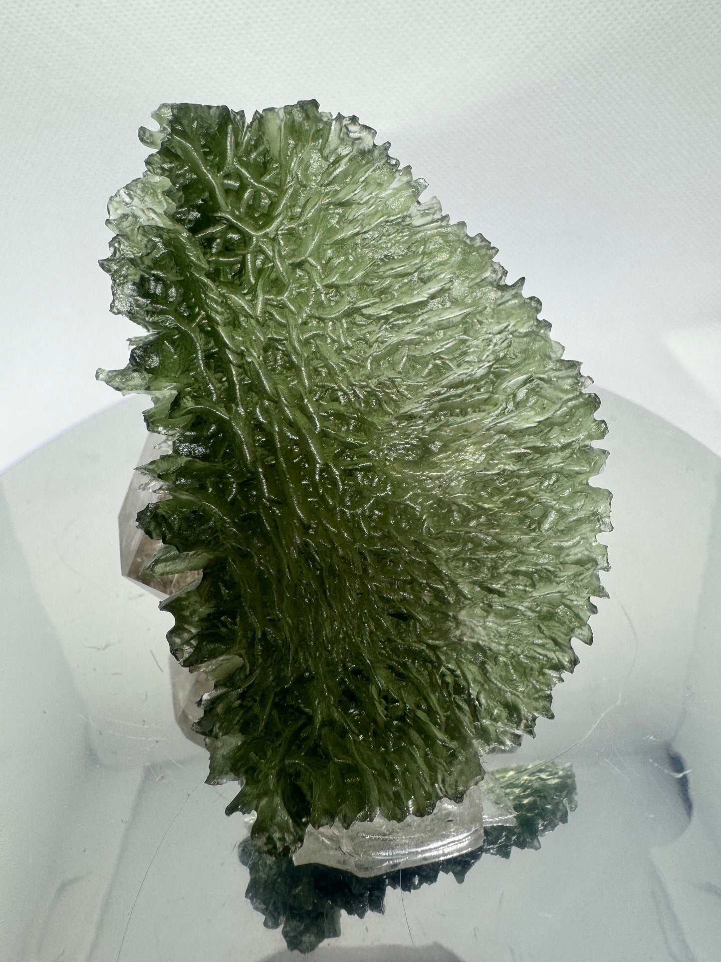 Moldavite Besednice Jezkovna - 23.22g- hedgehog museum grade - light green   angel chime rare 1% moldavite