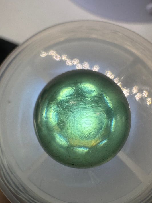 Authentic Moldavite sphere lovely light green rare color, rare size 17.4mm for collection. 6,59grams or 32.95 carats.