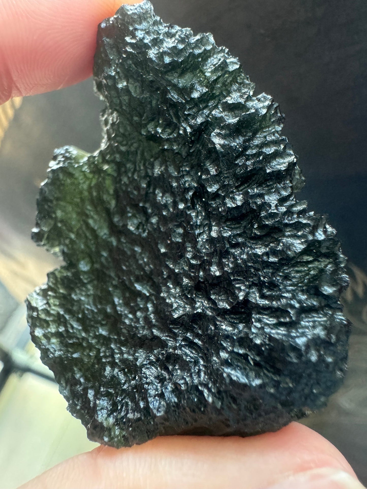 extra large moldavite Chlum beautiful green color 39.45 grams AAA condition.