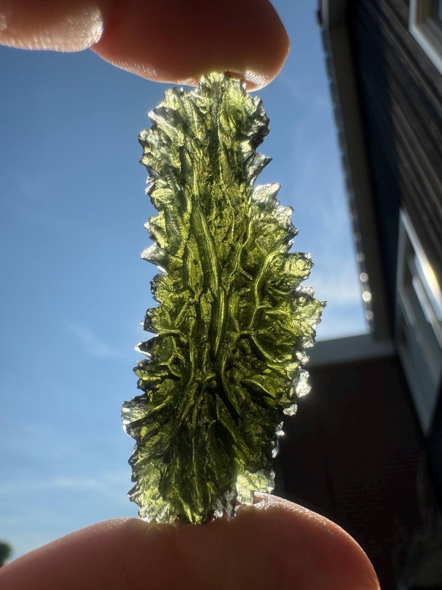 14.68g  Moldavite Besednice Jezkovna very rare perfect condition, headhoge museum grade AAA, angel chime