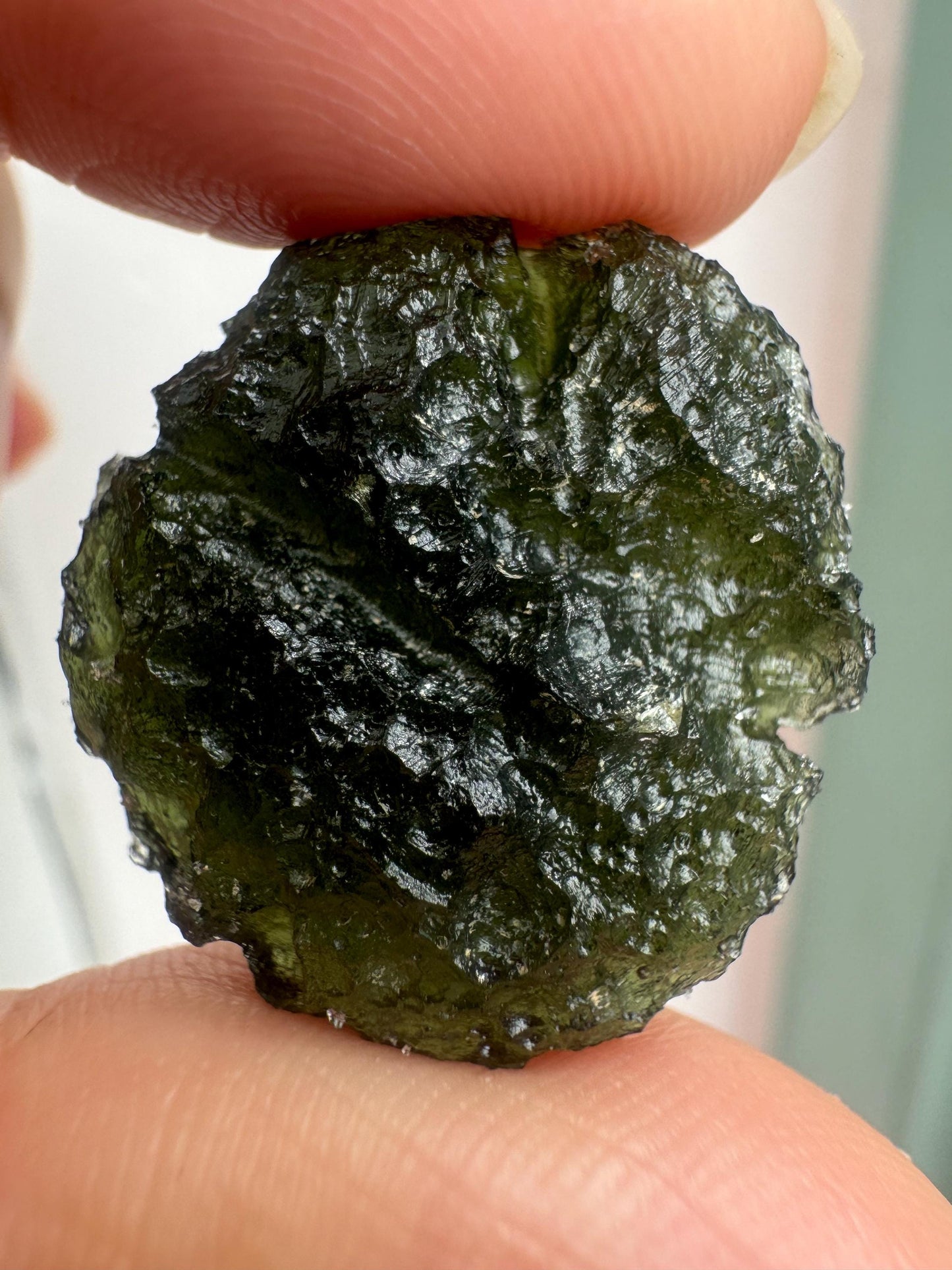 Marouskov Pole moldavite 7.36g lovely disc shape .