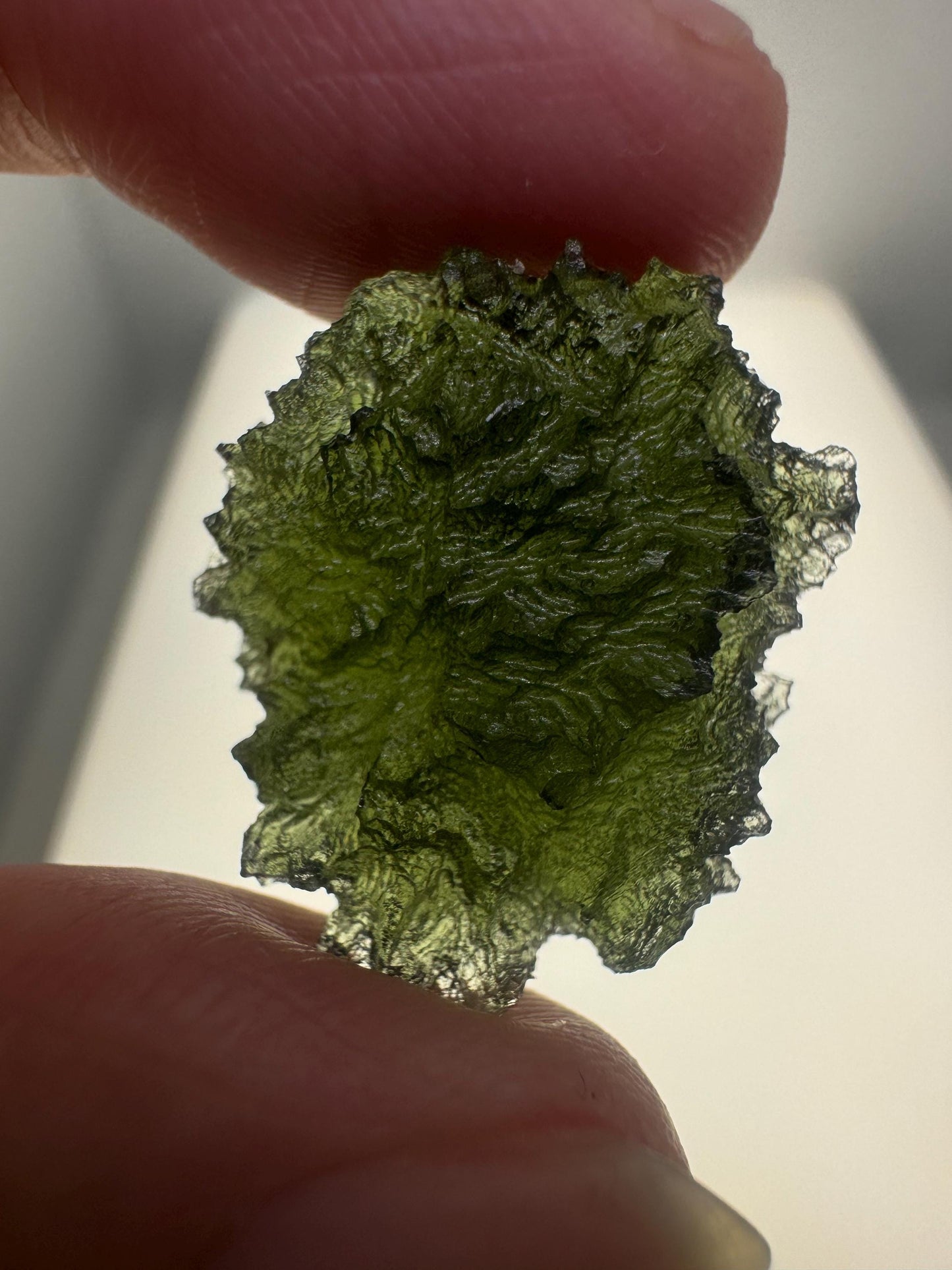 4.45g Authentic moldavite Moldavite Marouskovo pole perfect condition disc shape