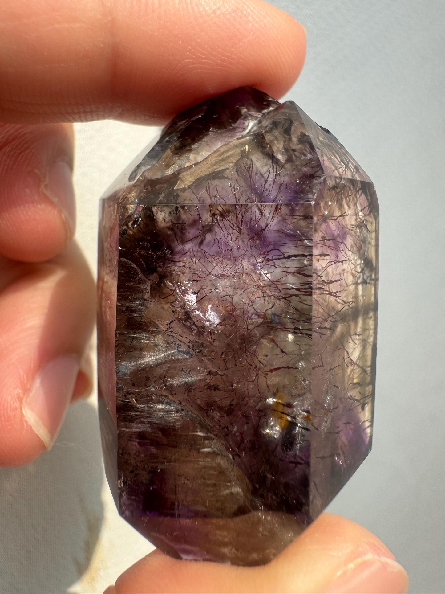 Shangaan, Hematite Inclusions, Zimbabwe super 7 crystal enhydro LEPIDOCROCITE AMETHYST Smoky QUARTZ Multi Mobile Enhydro