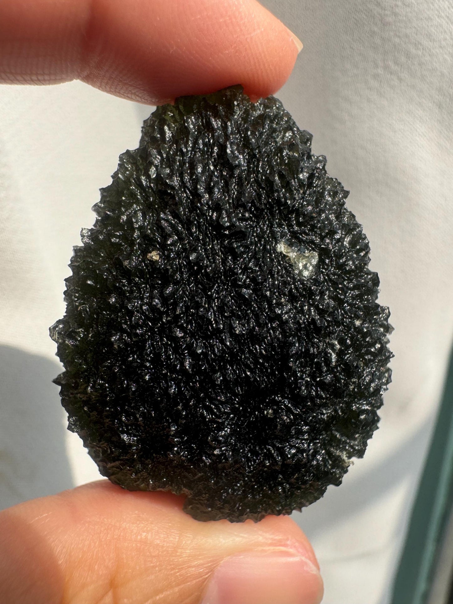 34.2g Moldavite Marouskovo pole super hedgehog texture perfect condition