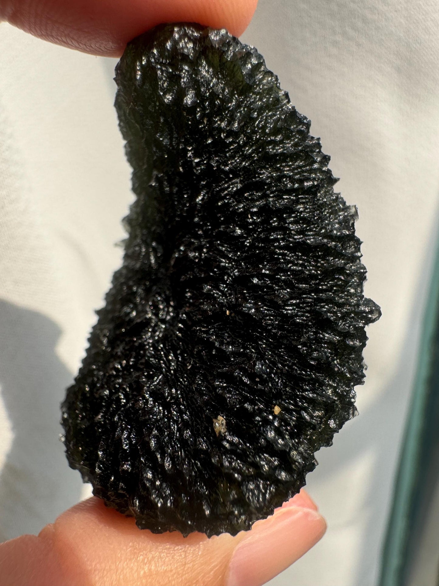 34.2g Moldavite Marouskovo pole super hedgehog texture perfect condition