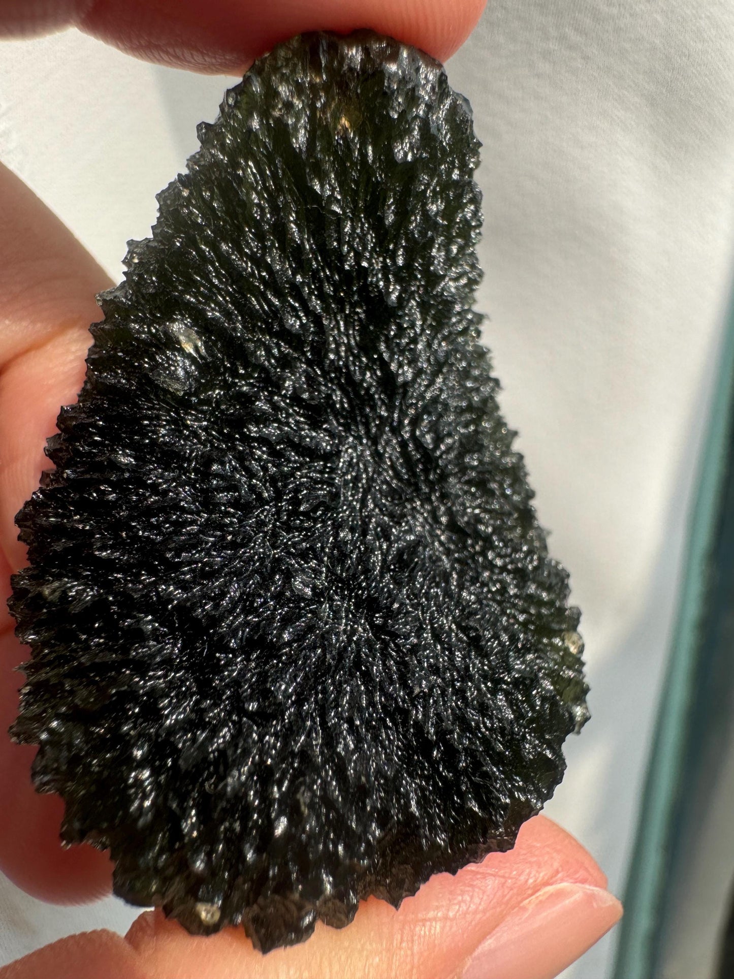 34.2g Moldavite Marouskovo pole super hedgehog texture perfect condition