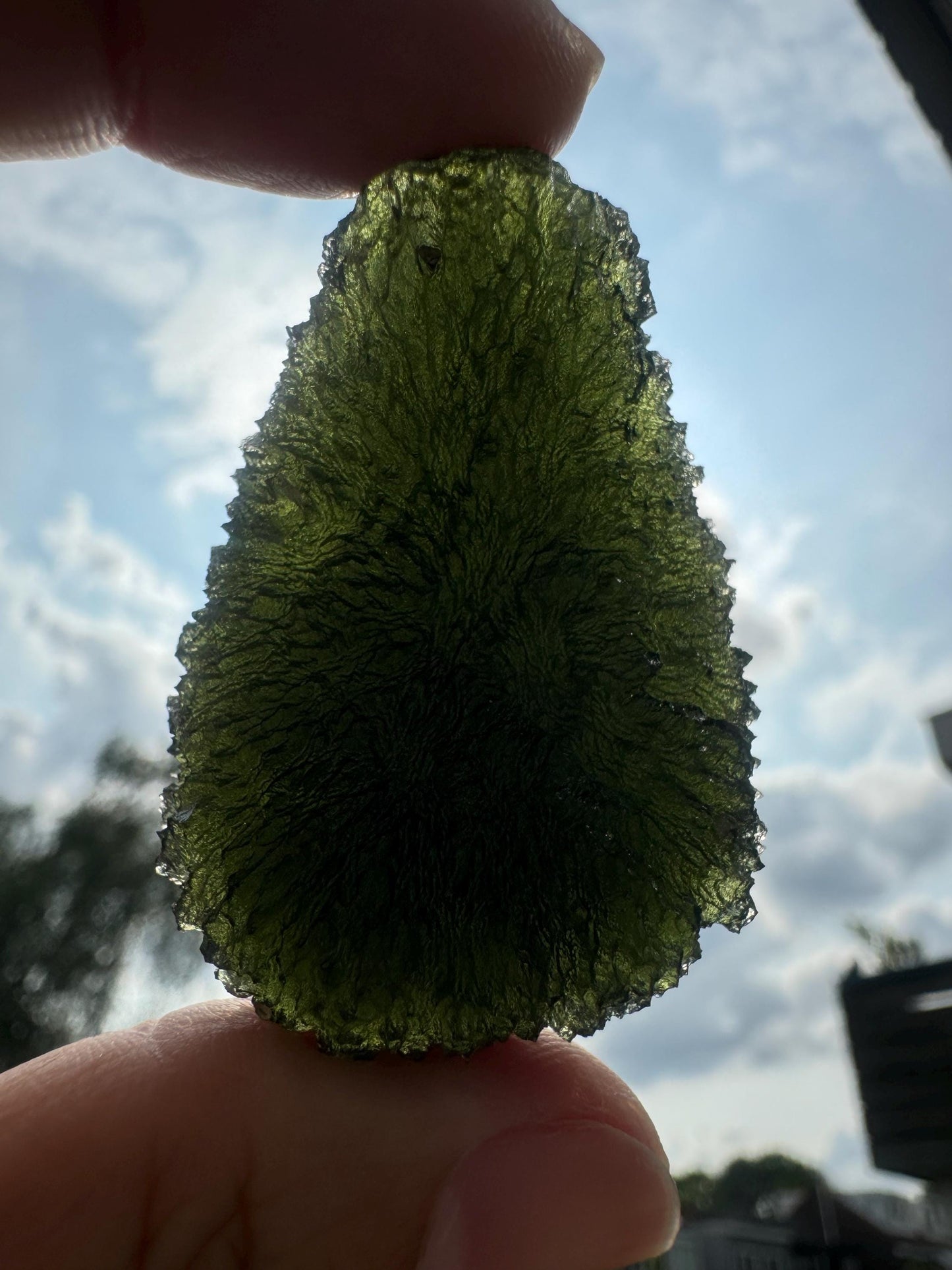 34.2g Moldavite Marouskovo pole super hedgehog texture perfect condition