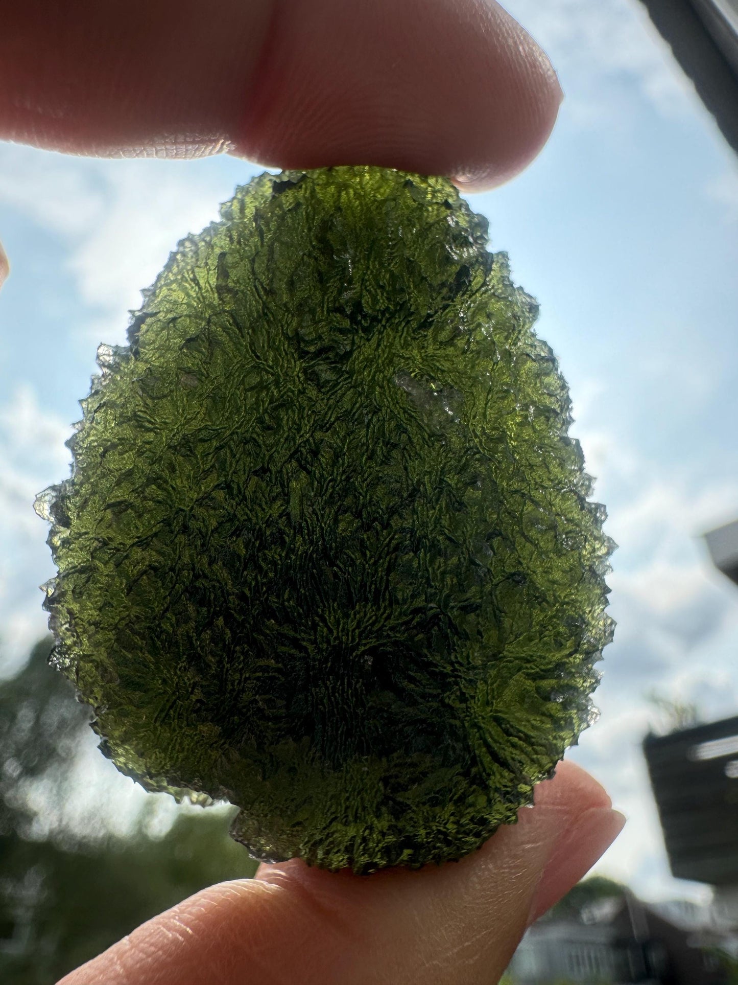 34.2g Moldavite Marouskovo pole super hedgehog texture perfect condition