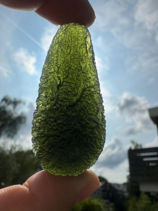 28.55g Moldavite Velky Chlum perfect condition avocado shape