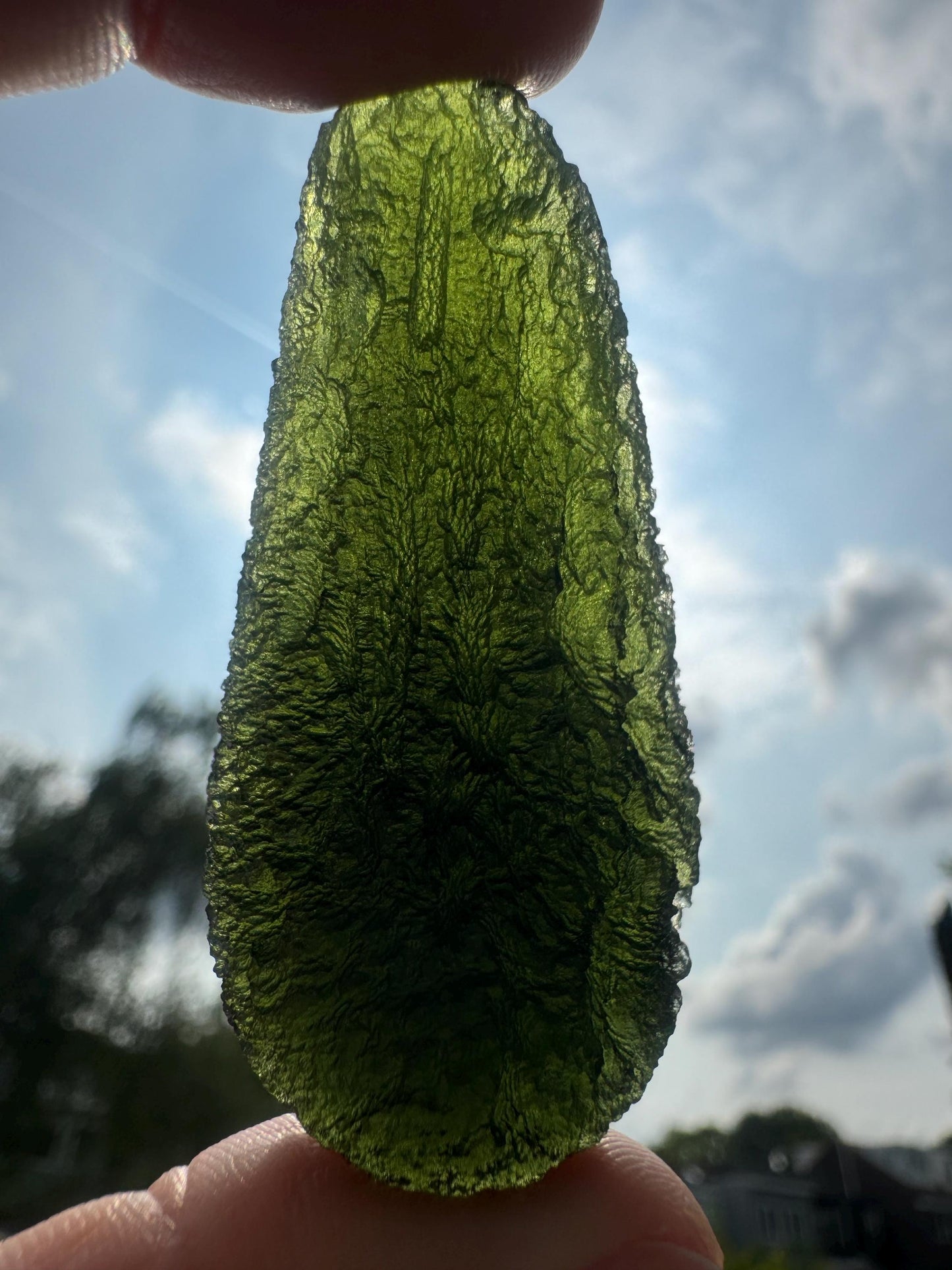 28.55g Moldavite Velky Chlum perfect condition avocado shape